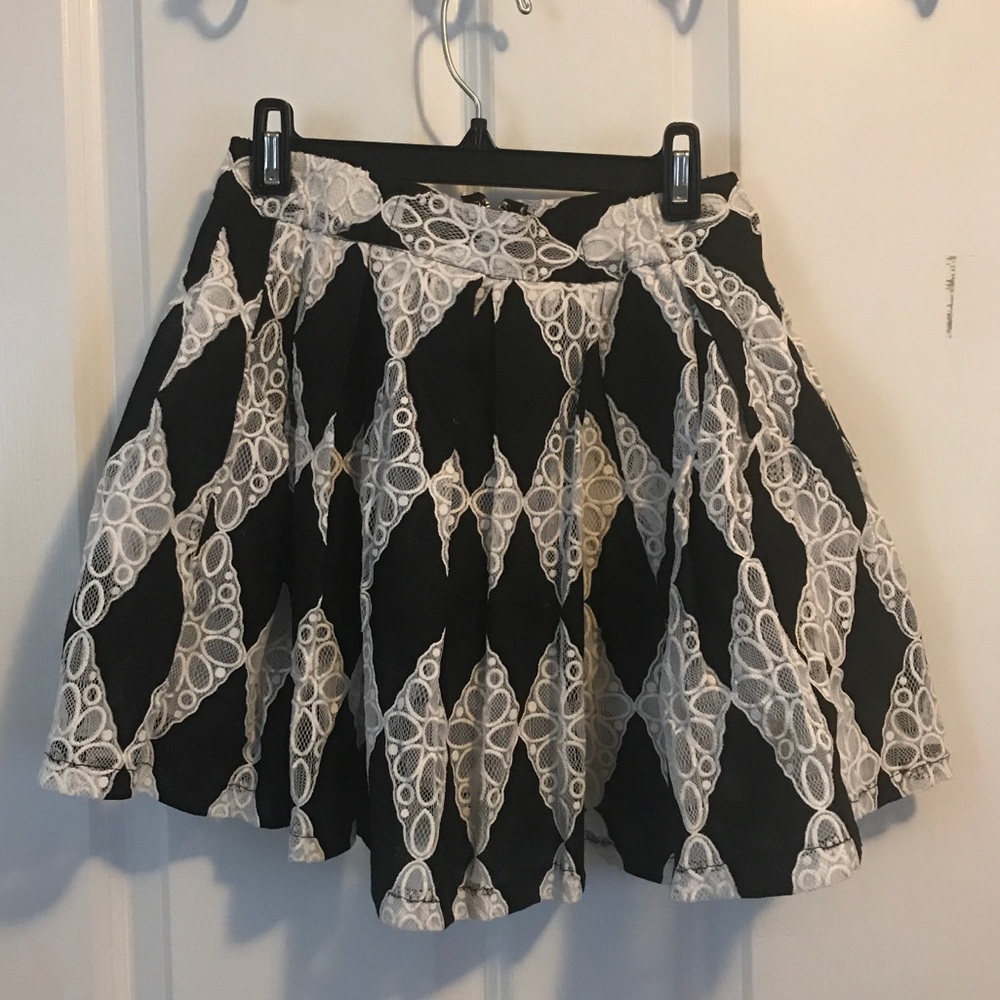LF white lace and black skirt